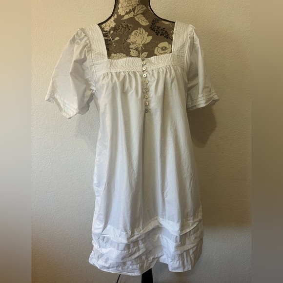 Madewell Nisha Cotton Poplin White Mini Dress - Size Small - Picture 3 of 10